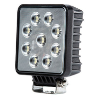 4" Square Work Light, Flood Pattern, Bezeless Lens Design, 36W