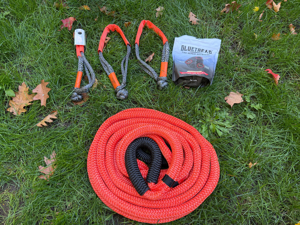 Union Overland Complete Recovery Kit with kinetic rope, soft shackles, hitch insert and recovery bag