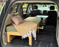 Simple Kit removable table set up inside a minivan