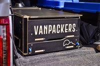 Close-up detail of the ExpeditionBox truck camper box